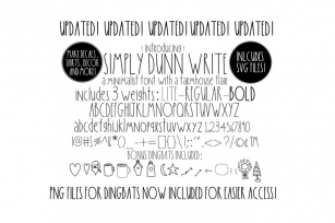 Simply Dunn Write Font Family With Bonus Dingbats Font Download
