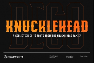 Knucklehead Deco | Vintage Font Font Download