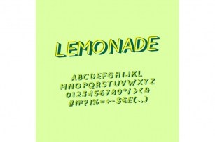 Lemonade vintage 3d vector alphabet set Font Download