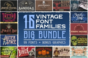 16 Font Familes Bundle Font Download