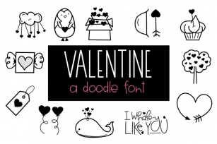 Valentine - A Valentine's Day/Love Doodle Font Font Download