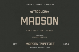 Madson - Masculine modern Typeface Font Download