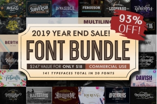Font Bundle 2019 - Year End Sale! 93% OFF Font Download