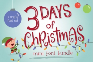 Mini Font Bundle 3 Days of Christmas Font Download