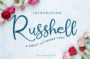Russhell a sweet lettering font Font Download