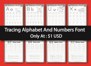 Tracing Alphabet and Numbers Font Download