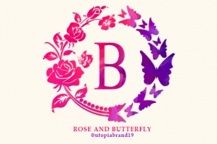 Rose and Butterfly Monogram Font Download