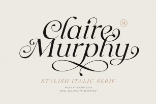 Claire Murphy - Stylish Italic Serif Font Download