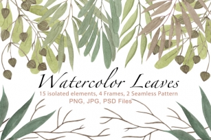 Watercolor Leaves SET Font Download