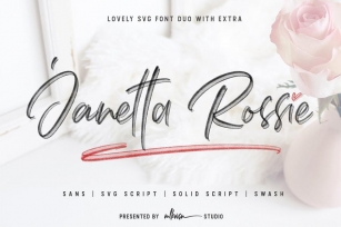 Janetta Rossie - Lovely Script SVG Font Duo Font Download