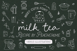 Milk Tea Recipe//FONT TRIO+GRAPHIC Font Download