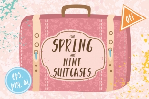 Spring font / 9 suitcases Font Download