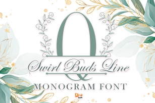 Swirl Buds Line Monogram Font Download