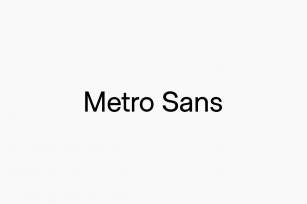 Metro Sans Font Download
