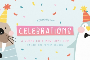 Celebrations Font Duo (Cute Fonts, Craft Fonts, Kids Fonts) Font Download
