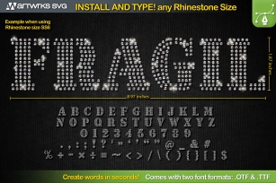 Editable Rhinestone template Seal TTF by Artworks SVG Font Download