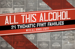 34 alcohol-themed fonts BUNDLE Font Download
