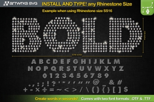 Rhinestone template Editable Modern TTF by Artworks SVG Font Download