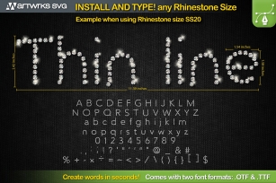 Rhinestone template Editable Skinny TTF by Artworks SVG Font Download