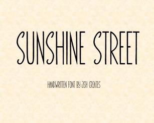 Sunshine Street O Font Download