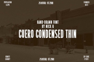 Cuero Condensed Thin Hand Drawn Font Download