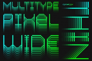 MultiType Pixel Wide Thin Font Download