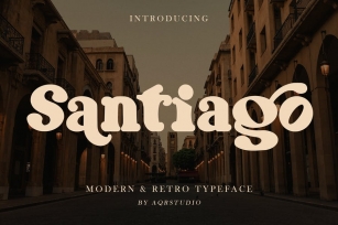 Santiago - Retro Typeface Font Font Download