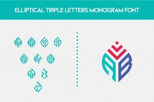 Elliptical Triple Letters Monogram Font Download