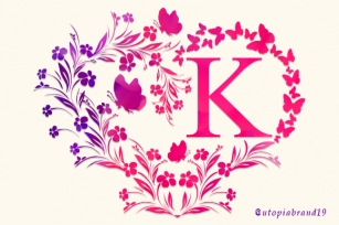 Floral Butterfly Monogram Font Download