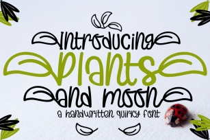 Plants and moon Font Download