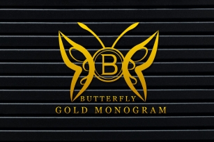 Butterfly Gold Monogram Font Download