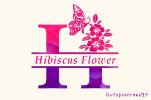 Hibiscus Flower Monogram Font Download