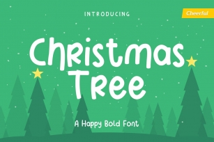 Christmas Tree Happy Cute Font Download