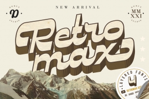 RETROMAX Reverse Contrast Script with Layered Style Font Download