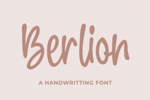Berlion a Beauty Handwritting Business Font Font Download