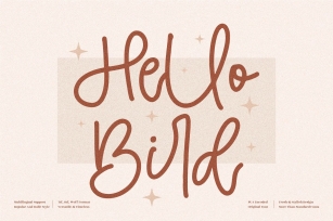 Hello Bird Monoline Script Font Download