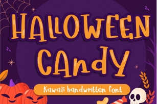 Halloween candy Handwritten font- cute kid font Kawaii Font Download