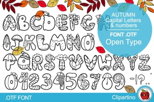 Autumn Open Type-Capital Letters & numbers Font Download