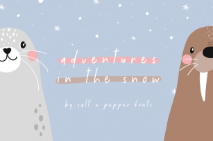 Adventures in the Snow Font (Pretty Fonts, Handwritten Fonts) Font Download