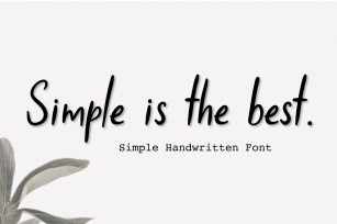 Simple is the Best Font Download