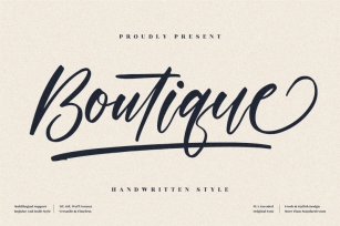 Boutique - Beautiful Handwritten Font Font Download