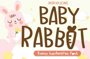 Baby Rabbit kid handwritten kawaii style baby bunny Font Download
