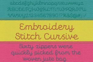 Embroidery Stitch Cursive Bold Font Download
