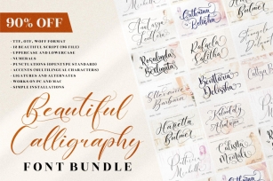 Beautiful Calligraphy Script Font Bundle, Wedding Font Bundle Font Download