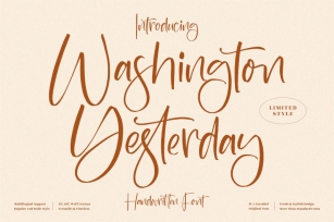 Washington Yesterday - Beautiful Handwritten Font Font Download