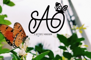 A Butterfly Monogram Font Download