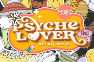 Psyche Lover - Layered Retro Font Font Download