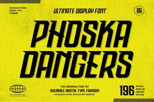 Phoska Dangers - Game Techno Display Font Font Download
