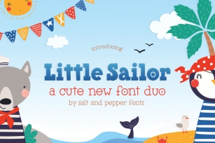 Little Sailor Font Duo (Kids Fonts, Cute Fonts, Font Duos) Font Download