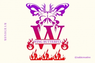 Butterfly Fire Monogram Font Download